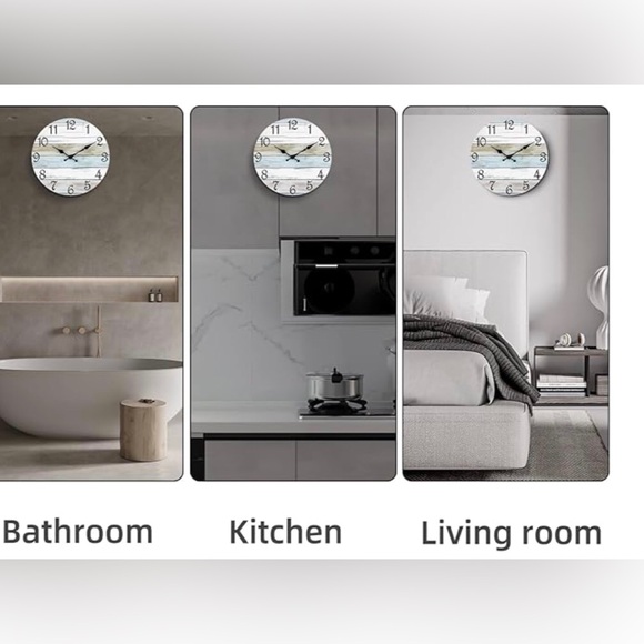 Rustic Wall Clock with Black Numbers 14 inches NIB - Picture 5 of 11